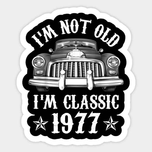 45 Year Old Vintage 1977 Classic Car 45th Birthday Gifts Sticker by Rinte